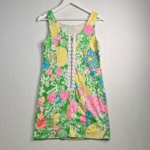 Lilly Pulitzer Green Floral Sleeveless Shift Dress